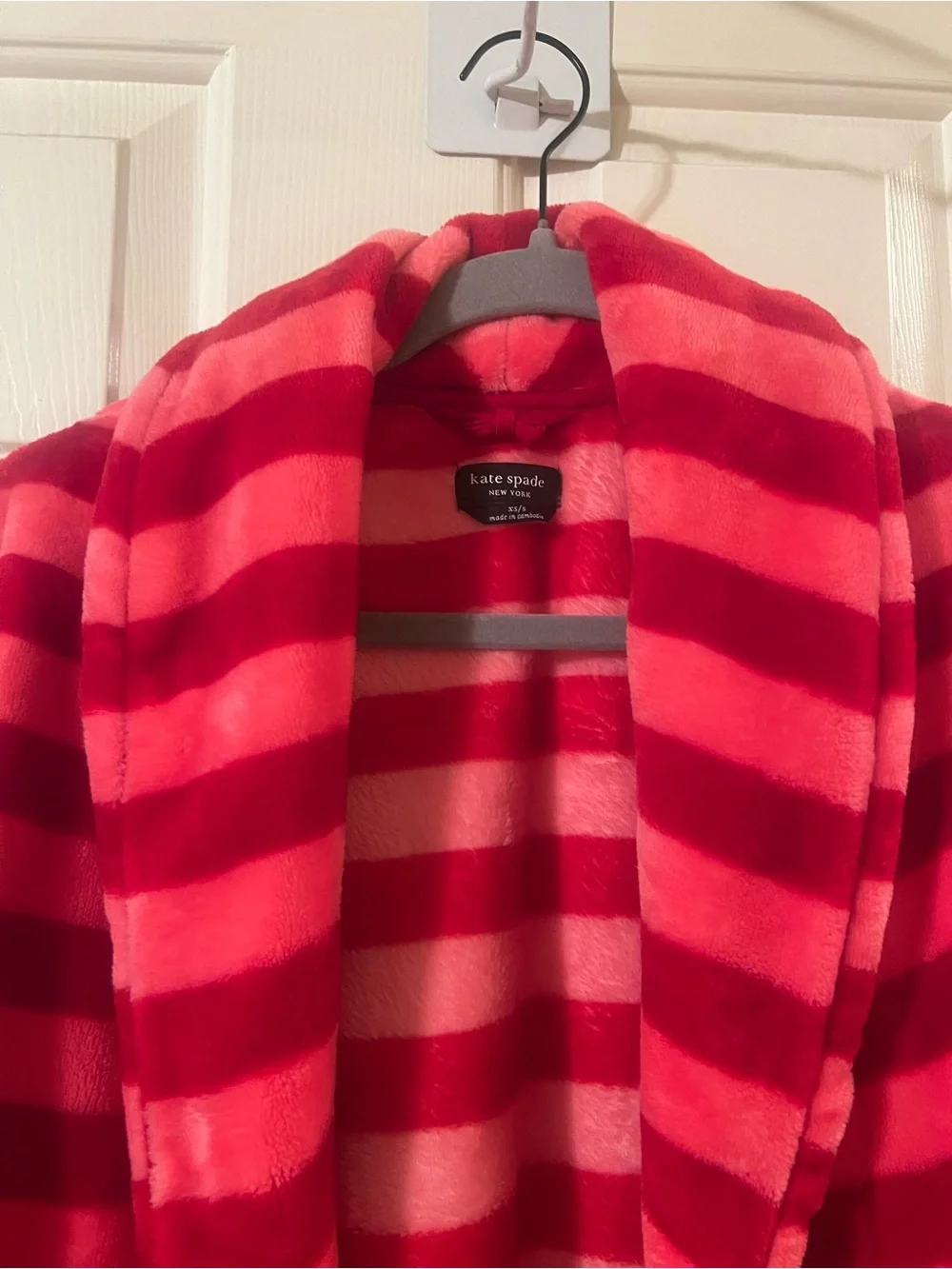 NWOT Kate Spade Pink and Red Striped Robe *Missing Belt* Size XS/S